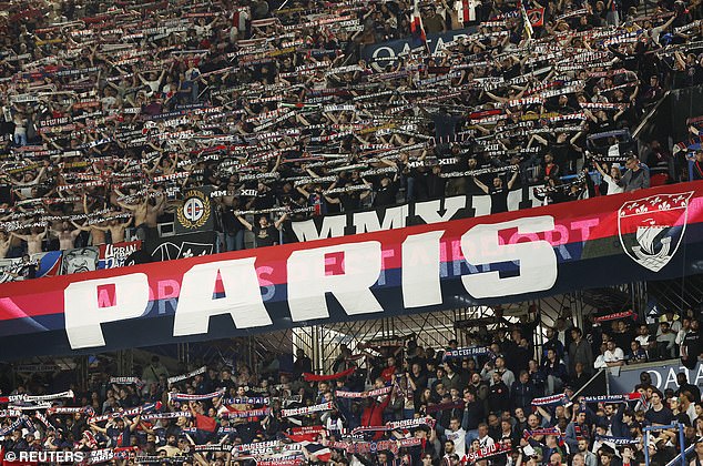 Supporters at the Parc des Princes made their feelings known about Mbappé on Sunday