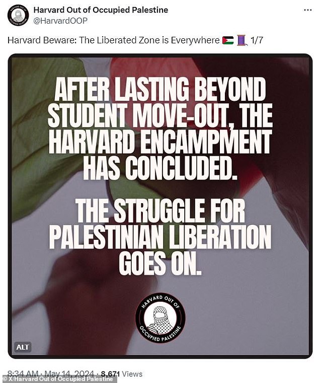 1715702905 365 Pro Palestine Harvard protesters announce theyre ending campus encampment after demands