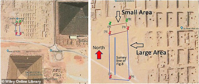 The structures were discovered in a 'void area' with no visible structures and largely flat ground with compacted sand on the surface