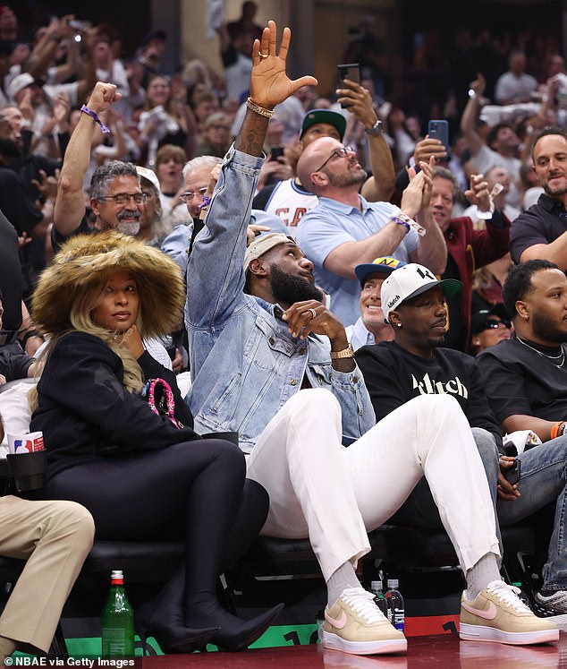 James was in town for Mother's Day and appeared on the court for Cleveland's playoff game