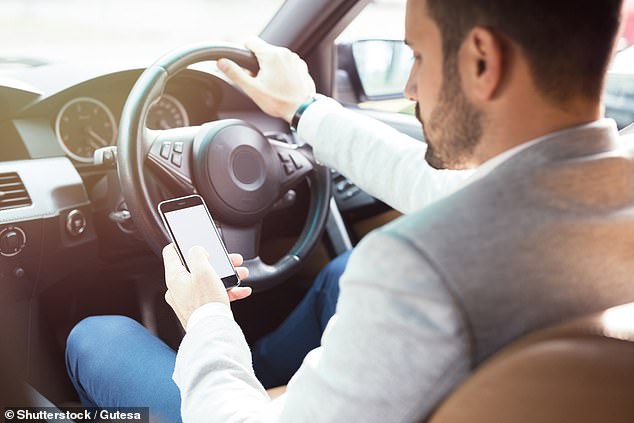 Researchers found that psychopathic traits, as well as narcissism and Machiavellianism, were linked to an increased likelihood of using your cell phone while driving (file photo)