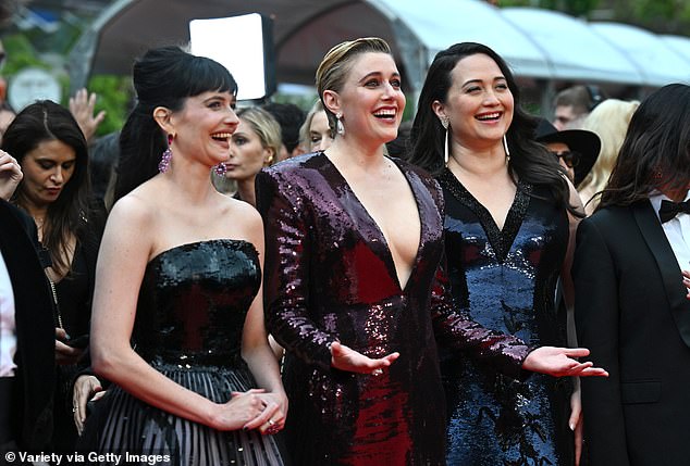 The trio of women looked like they were having a blast at the premiere as they posed together