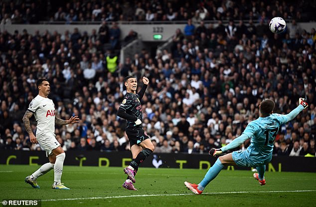 Guglielmo Vicario denied Phil Foden from close range with a stunning save in the first half