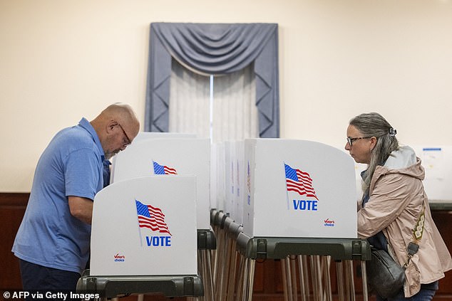 Voters cast their ballots during the Maryland primary on May 14 in Chester, Maryland