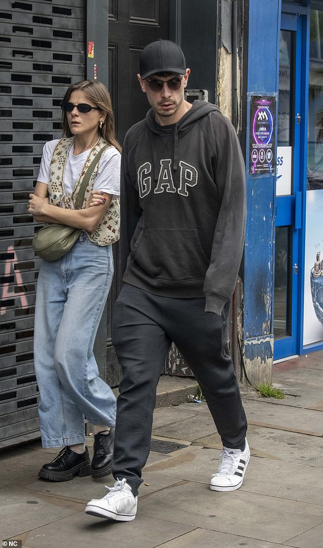 The actor was spotted walking down the local high street with a friend, a month after his controversial series hit Netflix