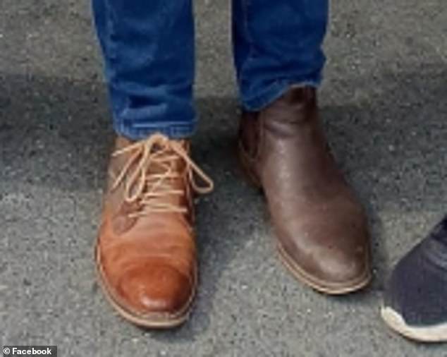 The Deal Or No Deal star seemed completely unfazed by his choice of shoes as he proudly showed off his two different types of shoes