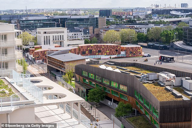 The athletes' accommodations in Saint Denis, France, are on display ahead of the Paris Olympics