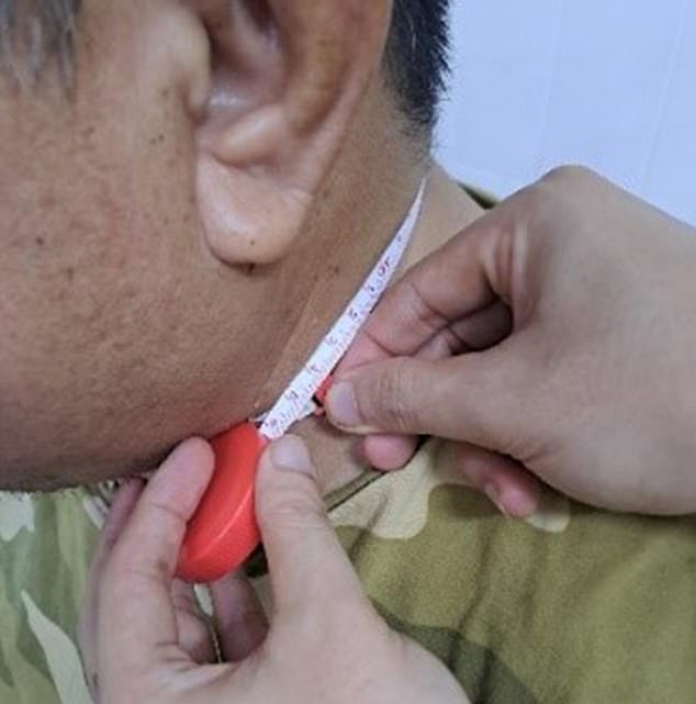 Doctors have also measured patients' necks to diagnose the condition, which is caused by the airways becoming blocked while a person sleeps, making it difficult for them to breathe.
