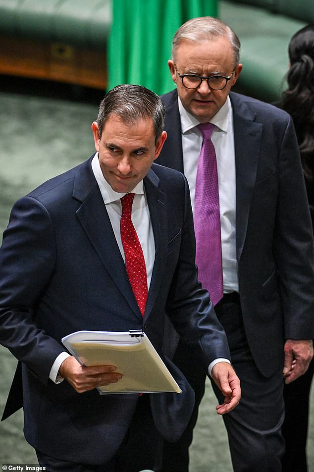 Australian voters have slammed Dr Chalmers (left) and Prime Minister Anthony Albanese (right) for giving the rebate to 'rich' Australians who don't need it