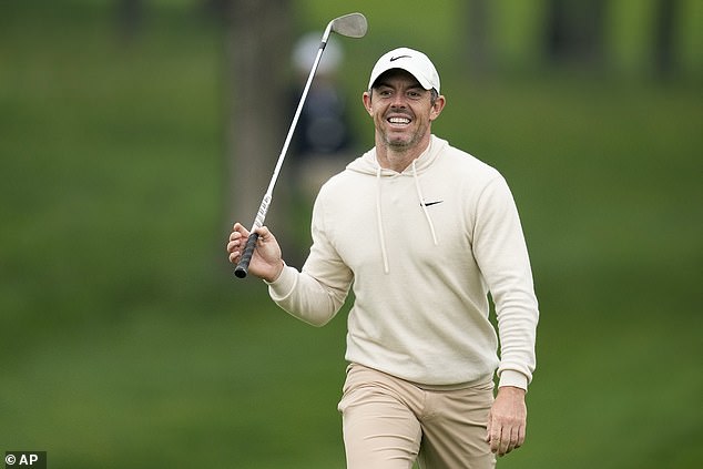 McIlroy flashed a wide smile at one point during his practice round on Wednesday, on the 12th hole