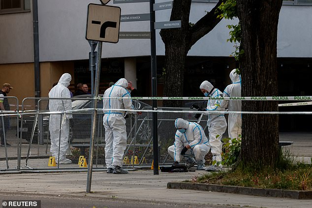 His condition was critical after the operation last night, when police said they had arrested 71-year-old poet Juraj Cintula on suspicion of the shooting in Handlova, central Slovakia.