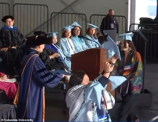 She immediately tore up her diploma after receiving it