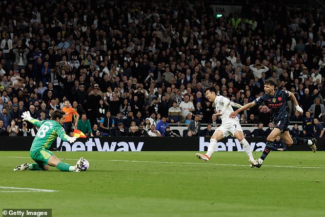 There was a collective sigh of relief when Son Heung-min saw his shot saved by Stefan Ortega