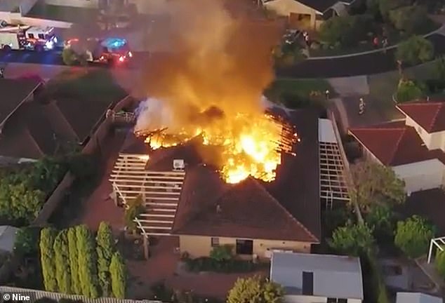 Thick plumes of black smoke billowed into the sky as residents nearby watched in horror, while the dark smoke could be seen several miles away in nearby suburbs