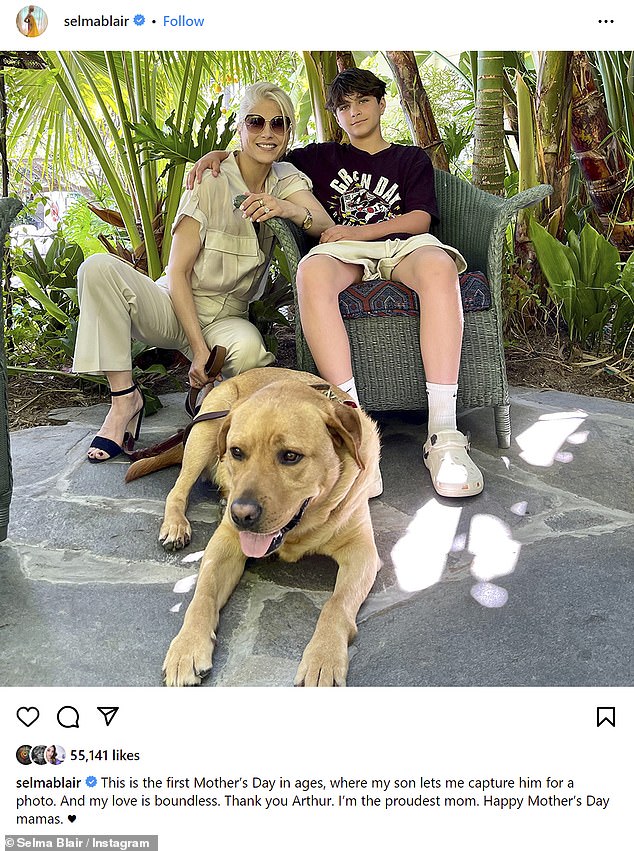 On Sunday, she shared a sweet Mother's Day post with her 12-year-old son Arthur - from her relationship with fashion designer Jason Bleick from 2010-2012 - and Scout