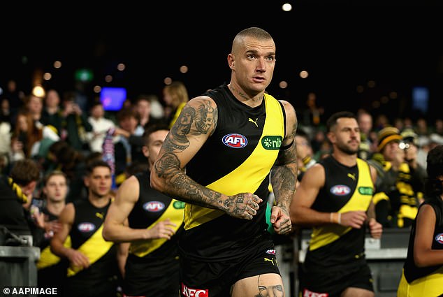 Speculation surrounding Tigers champion Dustin Martin's (pictured) departure from the game continues to grow as he struggles to play like his old self this year