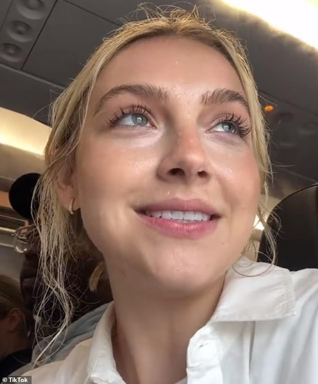 Savannah Gowarty, visibly wet during her flight