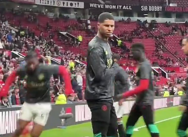 Footage on social media showed Rashford involved in a back-and-forth conversation with a fan