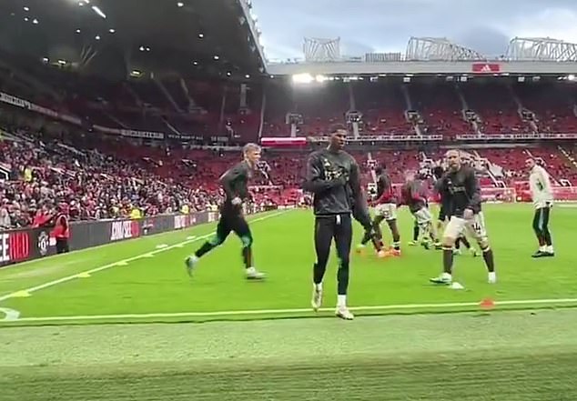 Rashford had walked away from his teammates during the warm-up to confront a supporter