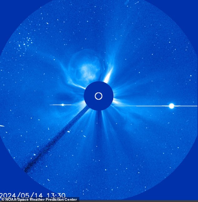 The powerful X-class eruption erupted from the sun just over two hours before high-frequency radio blackouts were reported over the US and parts of South America.