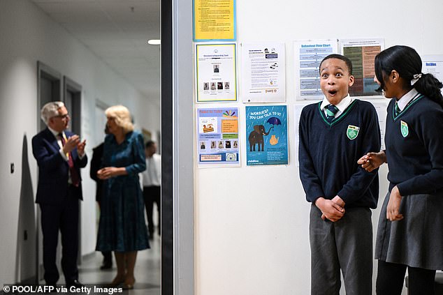 A 10-year-old schoolboy couldn't contain his excitement when he met Queen Camilla earlier this month