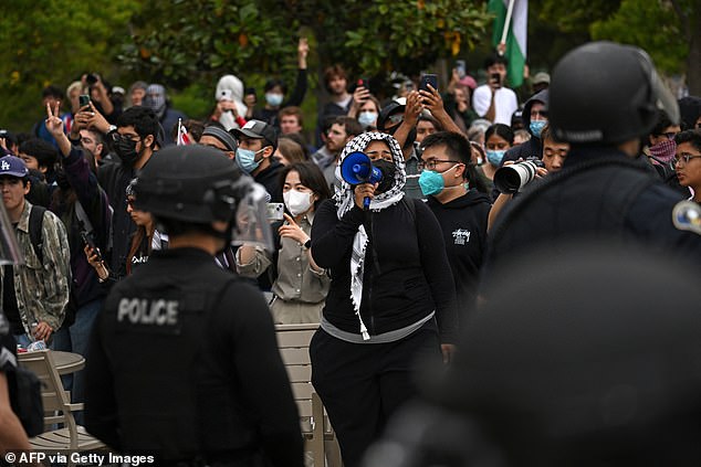 Hundreds of anti-Israel demonstrators descended on campus on Wednesday afternoon and took over a lecture hall