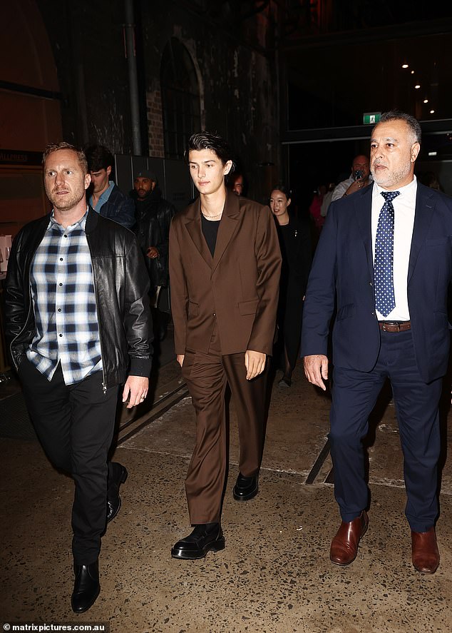 The handsome royal, the eldest son of Prince Joachim and his first wife Alexandra, looked like he had just stepped off the catwalk as he entered Carriageworks in Sydney, flanked by his security staff.