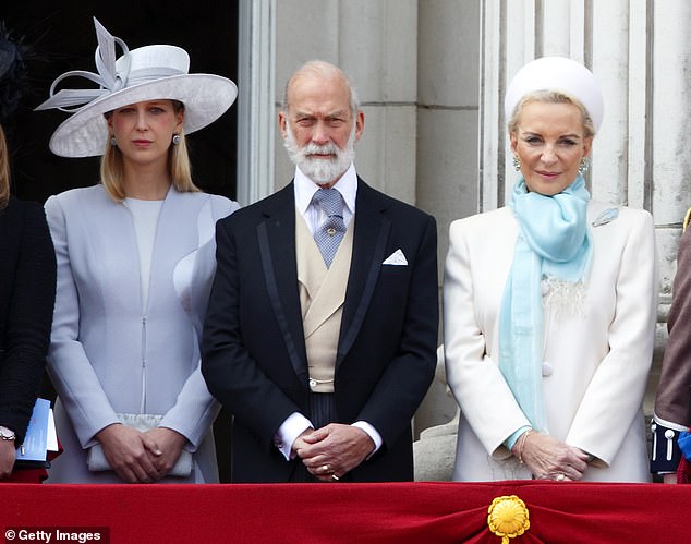 King Charles and Queen Camilla have invited Lady Gabriella, daughter of Prince and Princess Michael of Kent (pictured), to Trooping the Color – and have previously stood on the balcony of Buckingham Palace