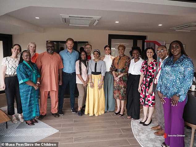 The Duke and Duchess of Sussex met with Save the Children staff in the Nigerian capital Abuja last week