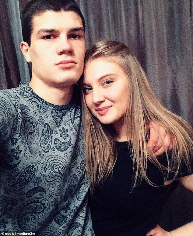 Pardoned murderer and rapist Vladislav Kanyus next to his former girlfriend and victim Vera Pekhteleva, (R) whom he stabbed, raped and strangled 111 times