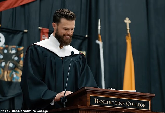 Speaking at Benedictine College, Butker said men should 