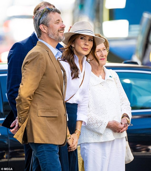 Looking away from the camera, Frederik seemed in good spirits as he strolled through Norway's capital