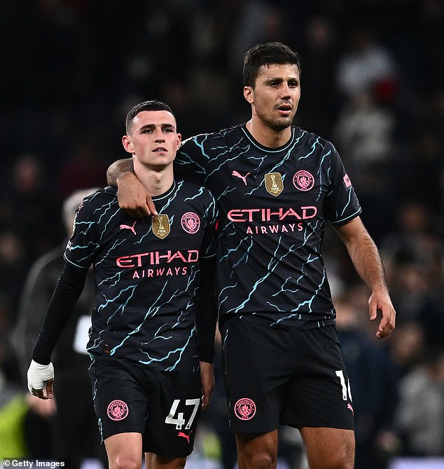 De Bruyne couldn't decide between Phil Foden (left) and Rodri (right) for Man City's Player of the Season