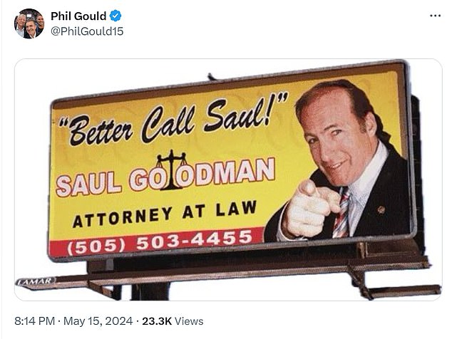 He posted this billboard from hit shows Breaking Bad and Better Call Saul after a current NRL player was accused of rape and a former player was arrested for drug abuse