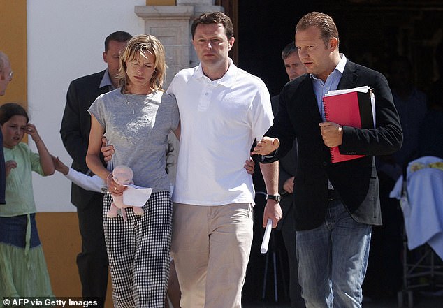 Madeleine McCann's parents Kate and Gerry talk to the press in May 2007
