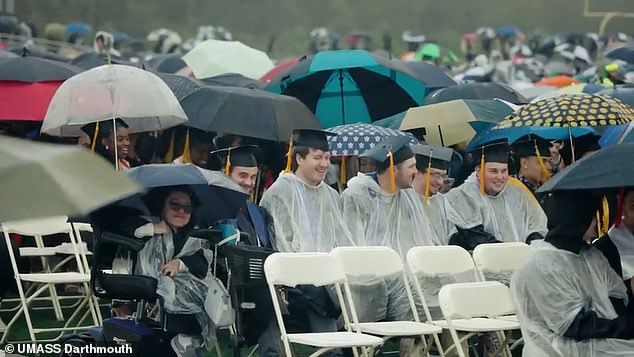 The unexpected gift was a ray of sunshine, a ceremony that left attendees drenched