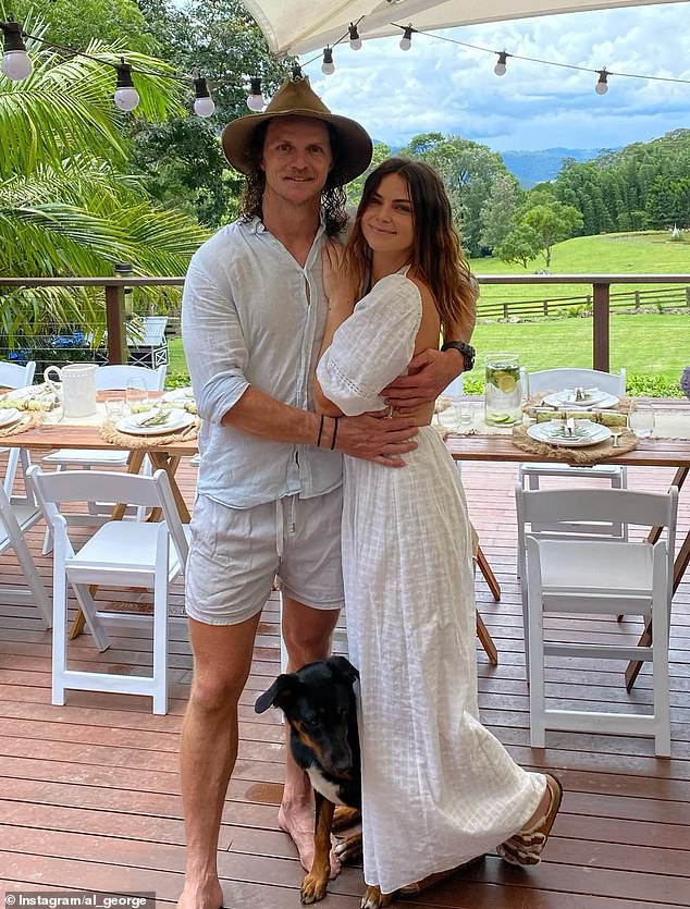 Nick, 35, (pictured with his partner Alexandra George) bought the three-bedroom home in Broadbeach Waters in 2019 for just $775.00