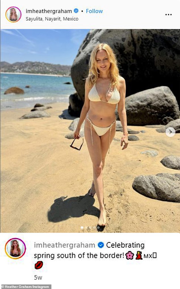 Last month, Heather enjoyed a vacation to Mexico, specifically Sayulita, Nayarit.  Heather stuns in a cream bikini