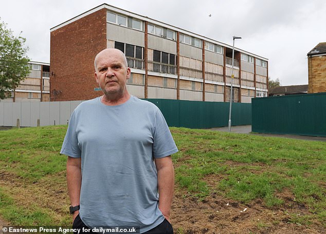 Keith Miller lives next to some of the demolition work.  He said: 'We have made numerous complaints to the council and police about young people treating the site like a playground.'