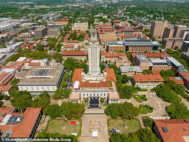 Pictured: The Main Building (colloquially known as The Tower) – a downtown building of the University of Texas at Austin campus