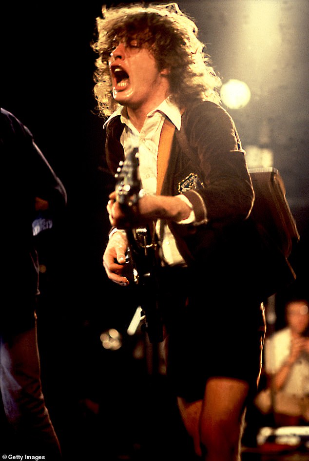 With his long, white hair, the musician looked quite changed from his early days as a fresh-faced rock star in the 1970s and 1980s.  Pictured in 1978