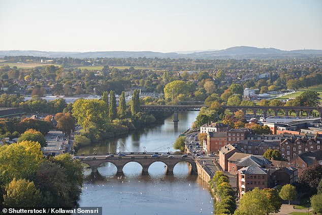 Many tourists have difficulty pronouncing Worcestershire in England, often incorrectly calling it 'Wore-chest-er-shire'.  Above is the city of Worcester