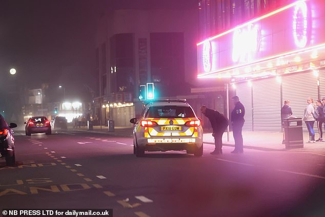 Police attended the scene of the fight, which started around 11 p.m