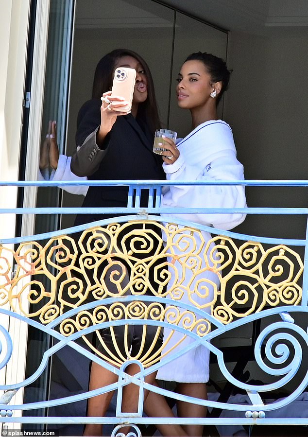 Rochelle was apparently in her element and had her picture taken in various poses on the hotel balcony