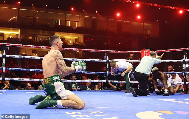 Chamberlain (left) was subsequently crowned WBC silver lightweight champion