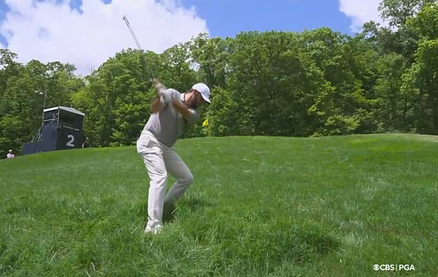 On the 2nd hole, Scheffler's third shot from deep rough was blocked and he made a double bogey