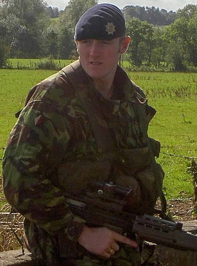 Paul (pictured during his time with the Cheshire Regiment) served around the world - including in Afghanistan, Iraq and the Falklands