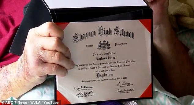 On Friday, he was personally presented with the high school diploma he had longed for all these years but never received