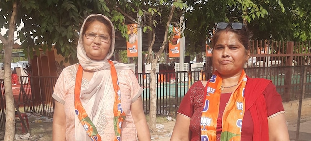 Neelam (left) and Baby (right) outside the rally ground in Ambala