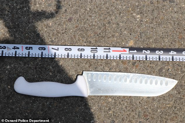 Police say the teen was armed with a 12-inch kitchen knife at the time of the incident